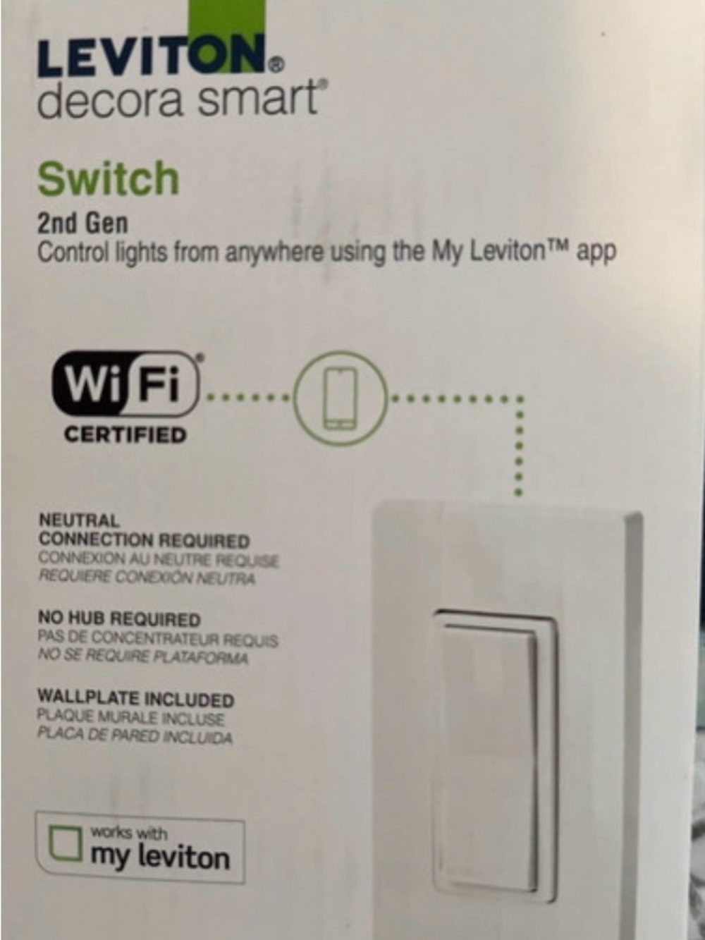 Leviton Decora Smart Wi‑Fi Light Switch - White